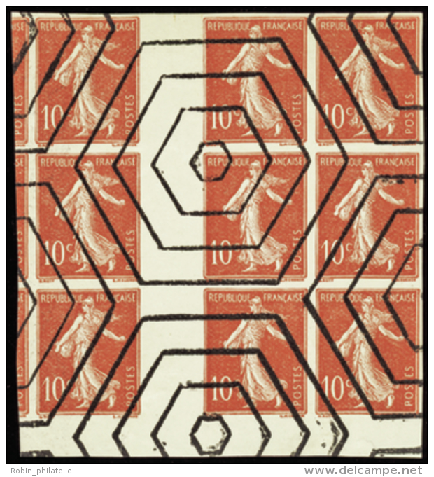 N° 135 Non Dentelé Annulé Hexagones Bloc De 9 Qualité:  Cote: .....&nbsp; &euro; - Otros & Sin Clasificación