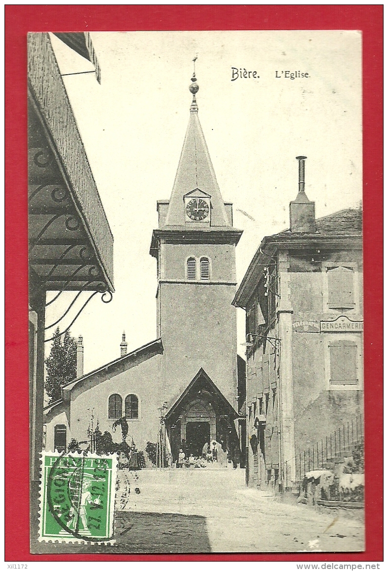 FJB-24 Bière  L'Eglise. Cachet Frontal 1912 - Bière