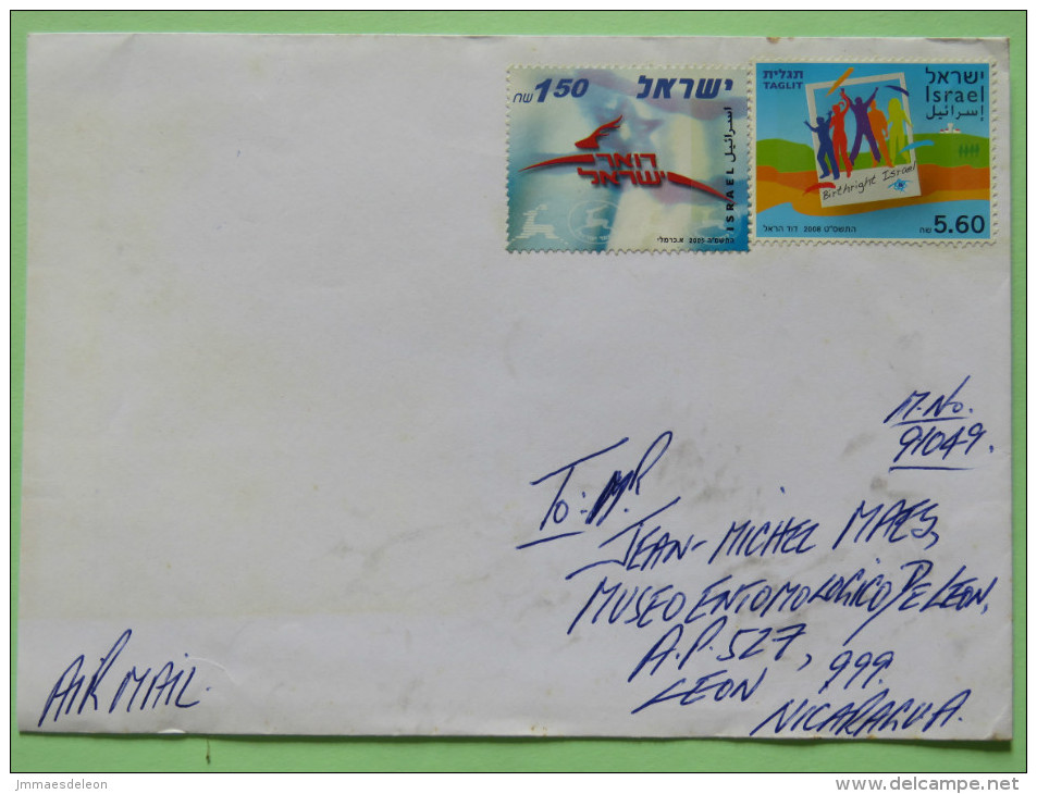 Israel 2011 Cover To Nicaragua - Flag - People - Lettres & Documents