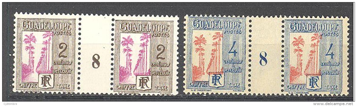 Guadeloupe: Yvert N° T 25/26**; Millésime 8 - Timbres-taxe