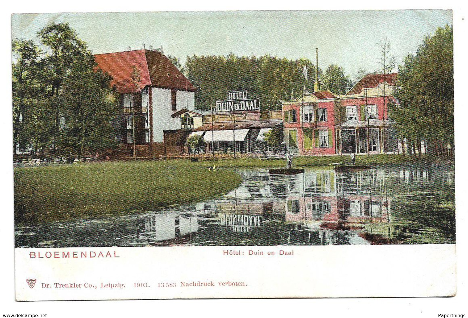 EARLY COLOUR POSTCARD, BLOEMENDAAL, NETHERLANDS, HOLLAND - HOTEL DUIN EN DAAL - Bloemendaal