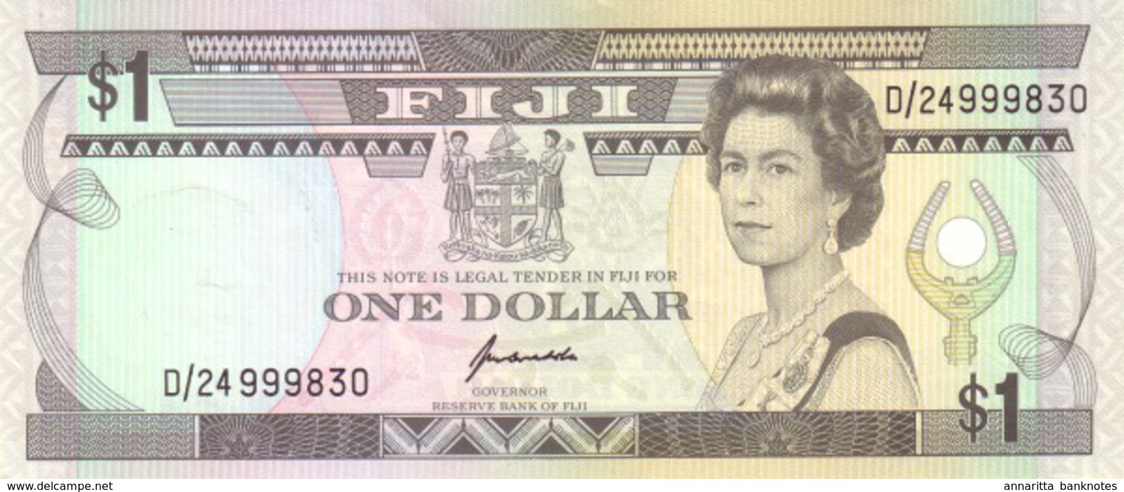 FIJI 1 DOLLAR ND (1993) P-89 UNC  [FJ501b] - Fidji