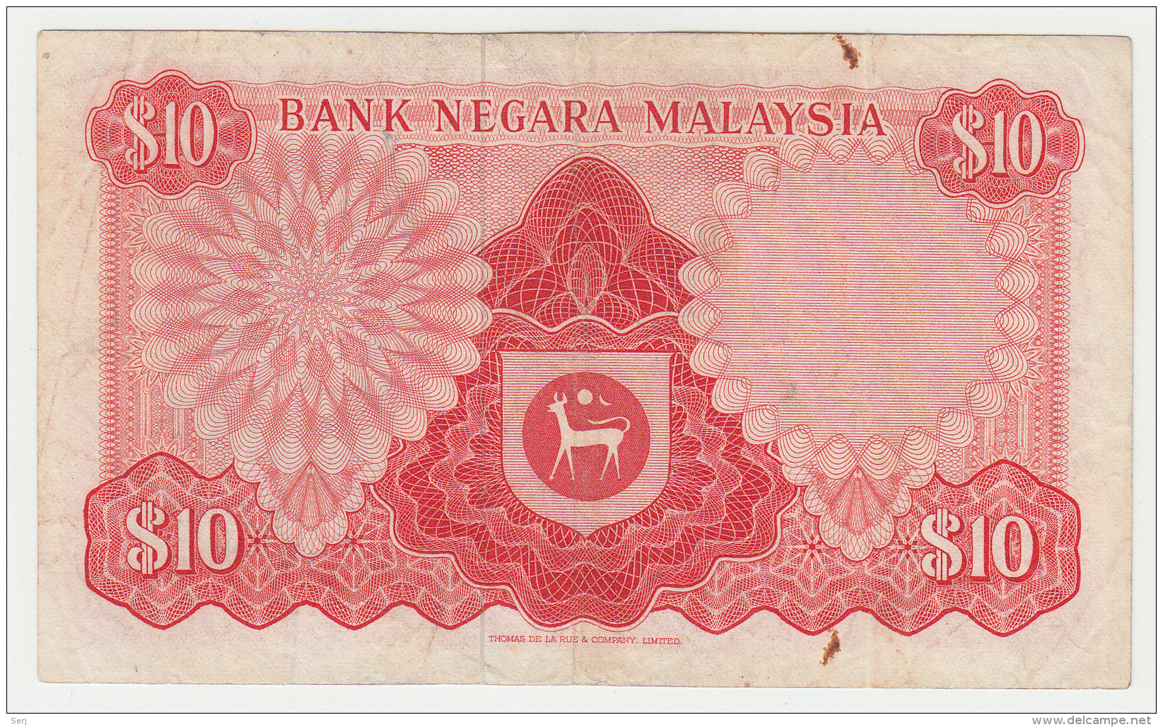 Malaysia 10 Ringgit 1967 - 1972 VF+ RARE P 3b 3 B - Malaysia