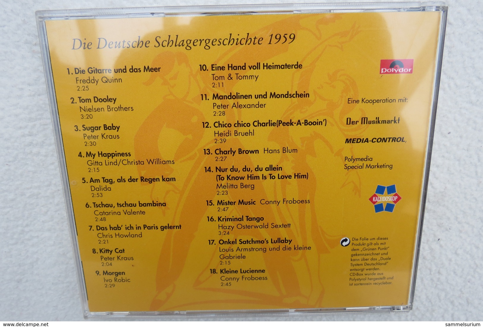 CD "Die Deutsche Schlagergeschichte 1959" Authentische Tondokumentation Erfolgreicher Dtsch. Titel Im Original 1959-1988 - Sonstige - Deutsche Musik