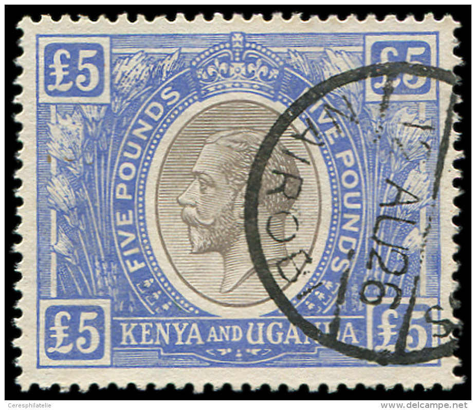 KENYA-OUGANDA 22 : 5&pound;. Bleu Et Noir, Obl., TB - Autres & Non Classés