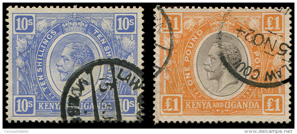 KENYA-OUGANDA 17/18 : 10s. Outremer Et 1&pound;. Orange Et Noir, Obl., TB - Autres & Non Classés