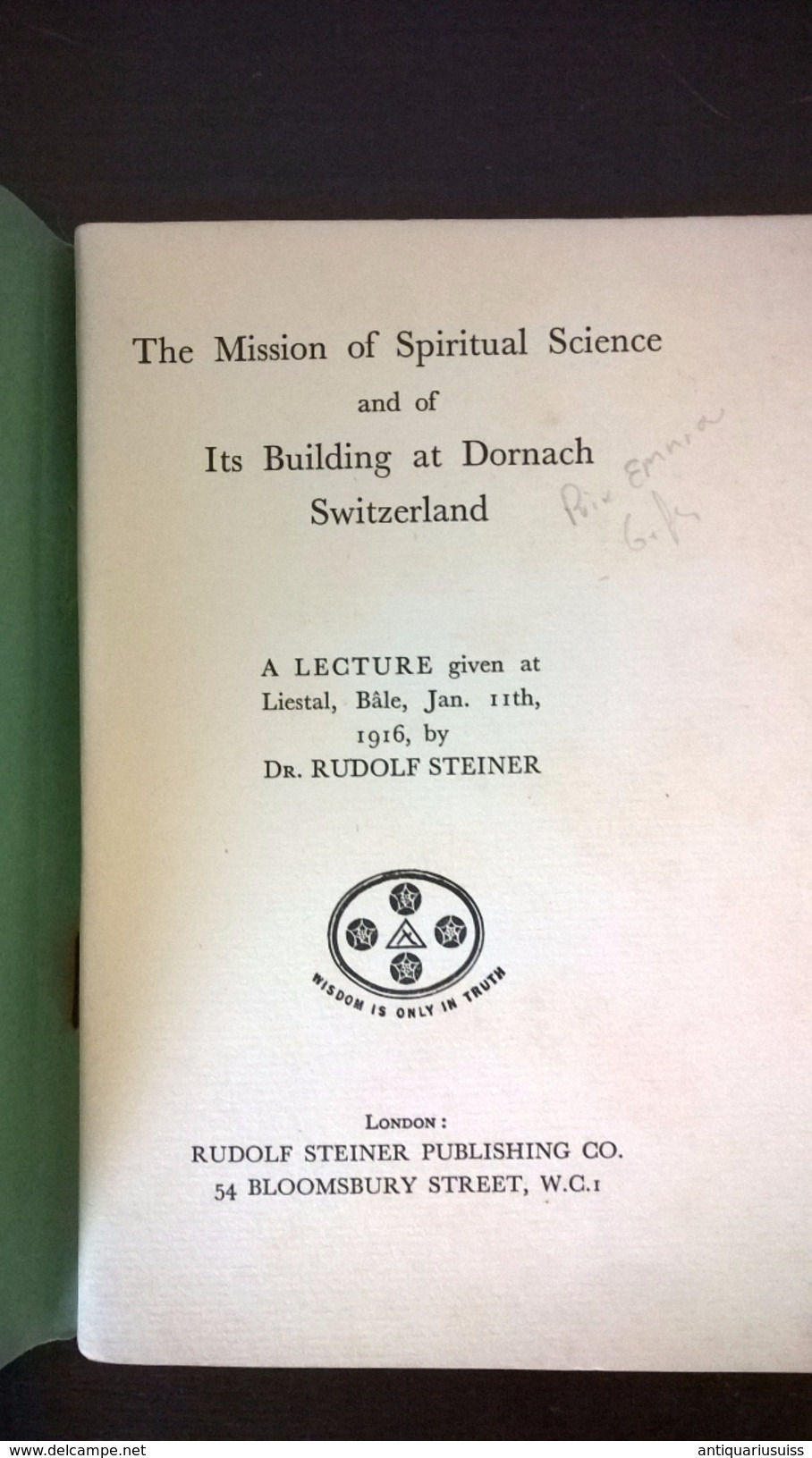 Rudolf Steiner - The Mission Of Spiritual Science - 1916 - 1900-1949