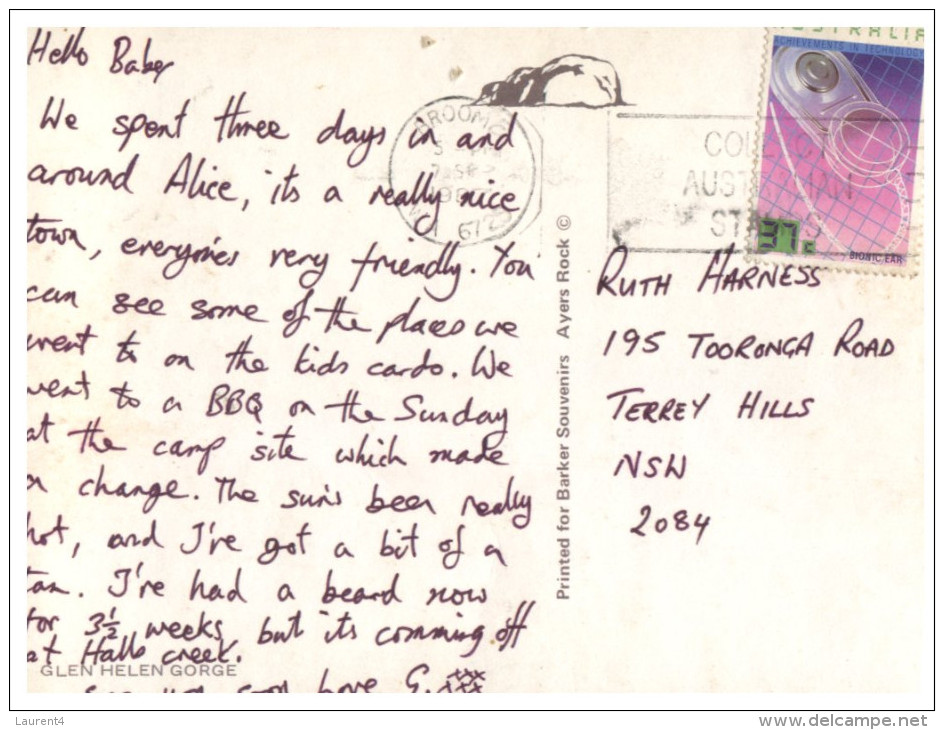 (PF 505) Australia - NT - Glenn Helen Gorges (with Stamp At Back Of Postcard) - The Red Centre