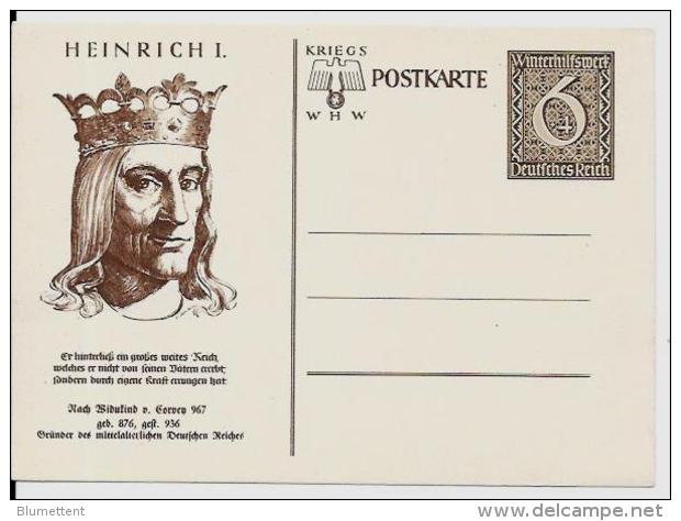 CPSM Allemagne Germanie Entier Postal Non Circulé Patriotique Période Guerre Nazis HEINRICH I - Autres & Non Classés