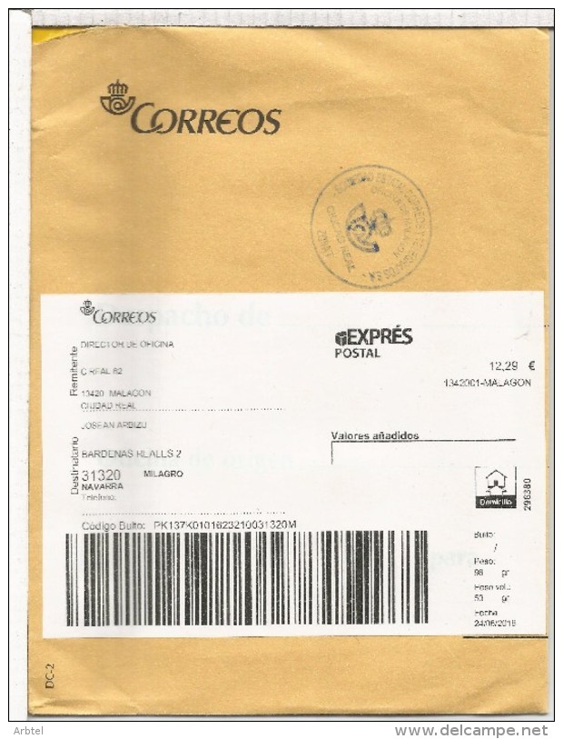 MALAGON CIUDAD REAL CC CON ETIQUETA LABEL POSTAL EXPRESS - Espresso