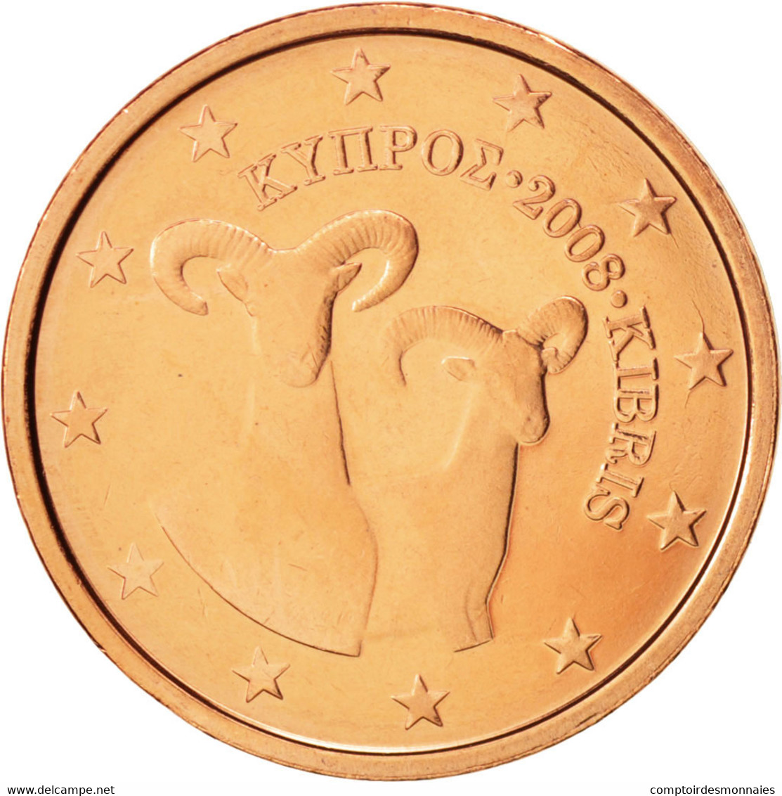 Chypre, 2 Euro Cent, 2008, SPL+, Copper Plated Steel, KM:79 - Zypern