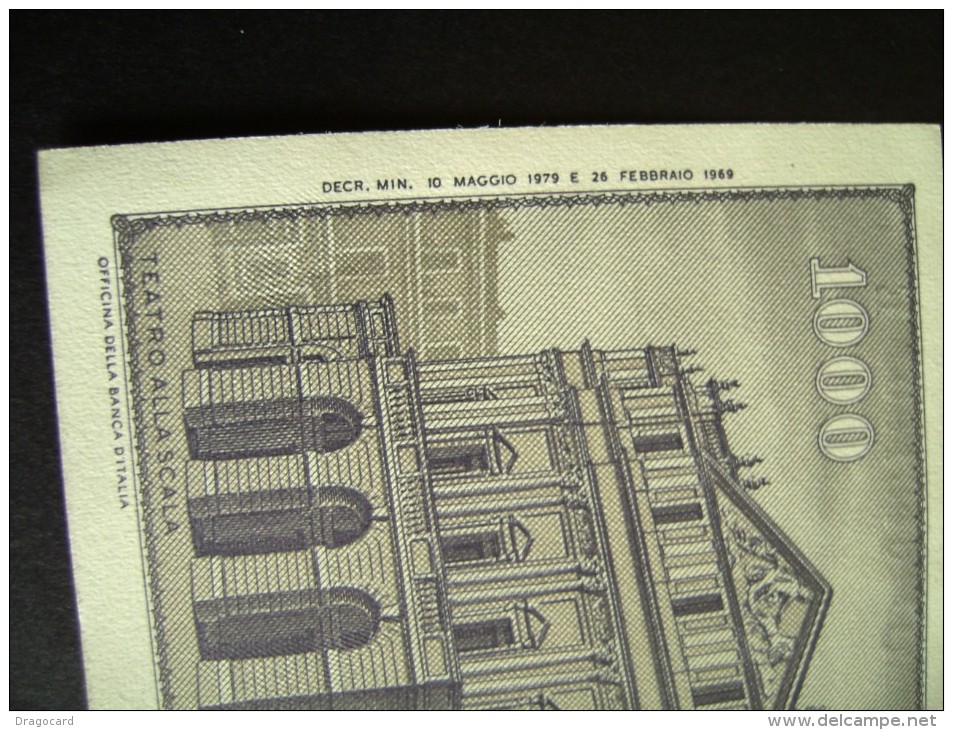 1979   1000 LIRE II TIPO VERDI  FDS FIOR DI STAMPA - 1.000 Lire