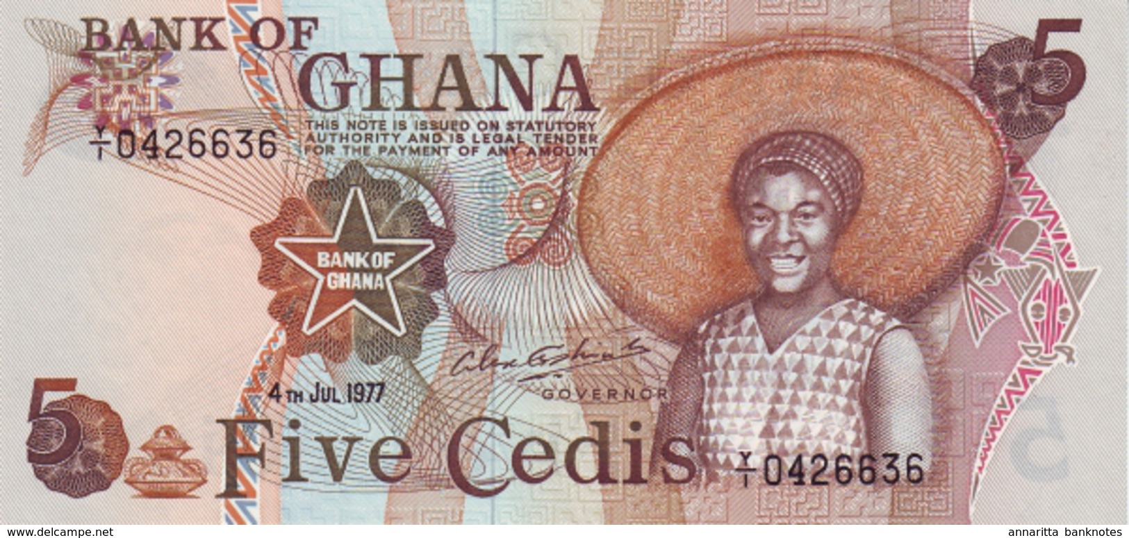 Ghana (BOG) 5 Cedis 4.7.1977 UNC Cat No. P-15b / GH116e - Ghana