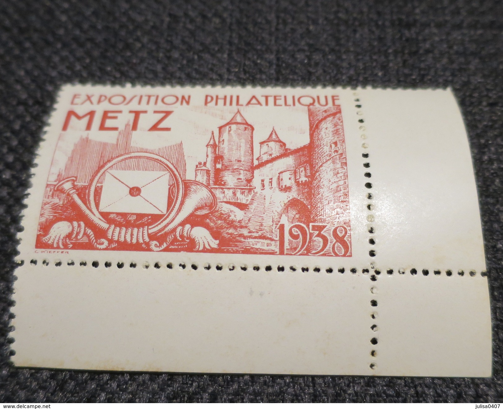 EXPOSITION PHILATELIQUE DE METZ 1938 Vignette Rouge - Philatelic Fairs