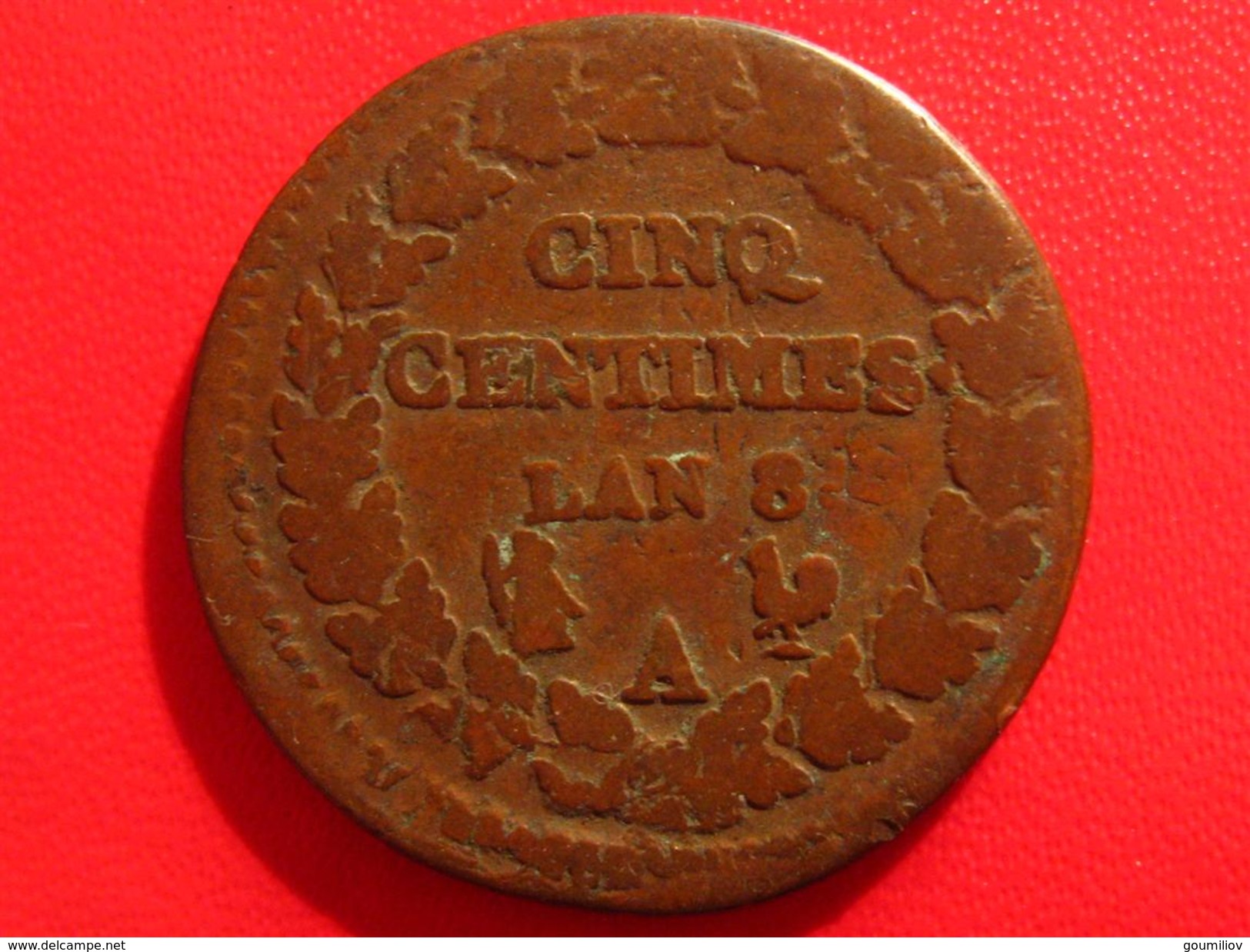 Cinq Centimes L'an 8 A Paris - Double Frappe Décallée 2975 - 1795-1799 French Directory