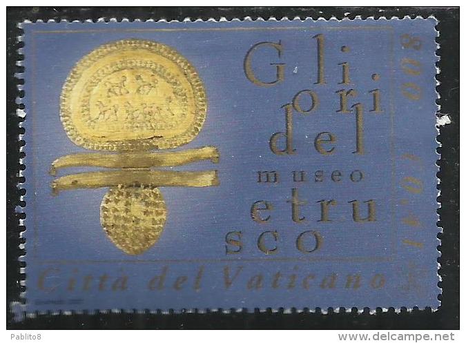 VATICANO VATICAN VATIKAN 2001 GLI ORI DEL MUSEO ETRUSCO LIRE 800 USATO USED OBLITERE´ - Usados