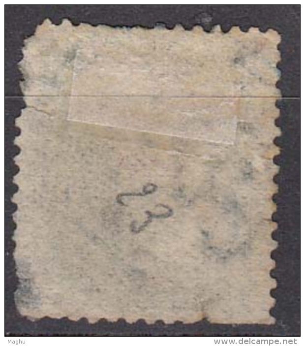 Four Annas Green Used 4as Elephant Watermark 1865 British India Used Renouf / Cooper, As Scan - 1858-79 Crown Colony