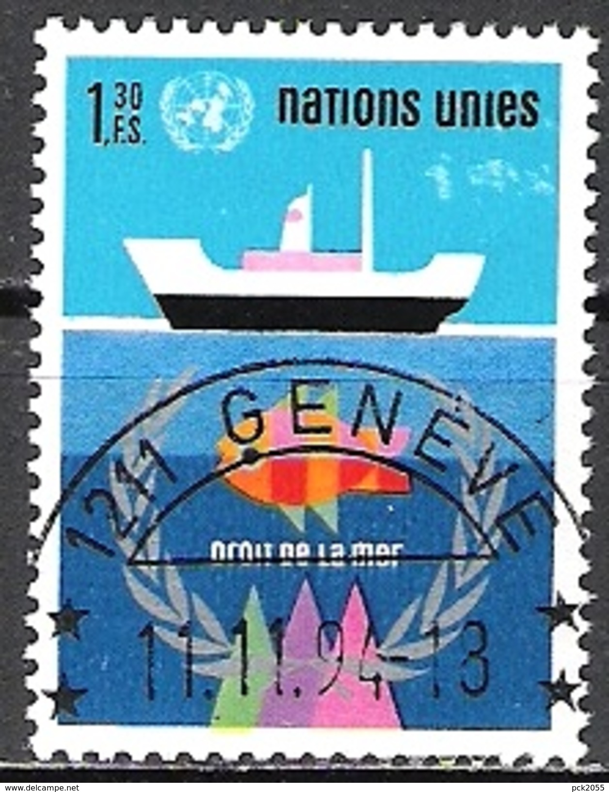 UNO Genf 1974 MiNr. 45 O Gest. Seerechtskonferenz ( 4002 ) - Oblitérés