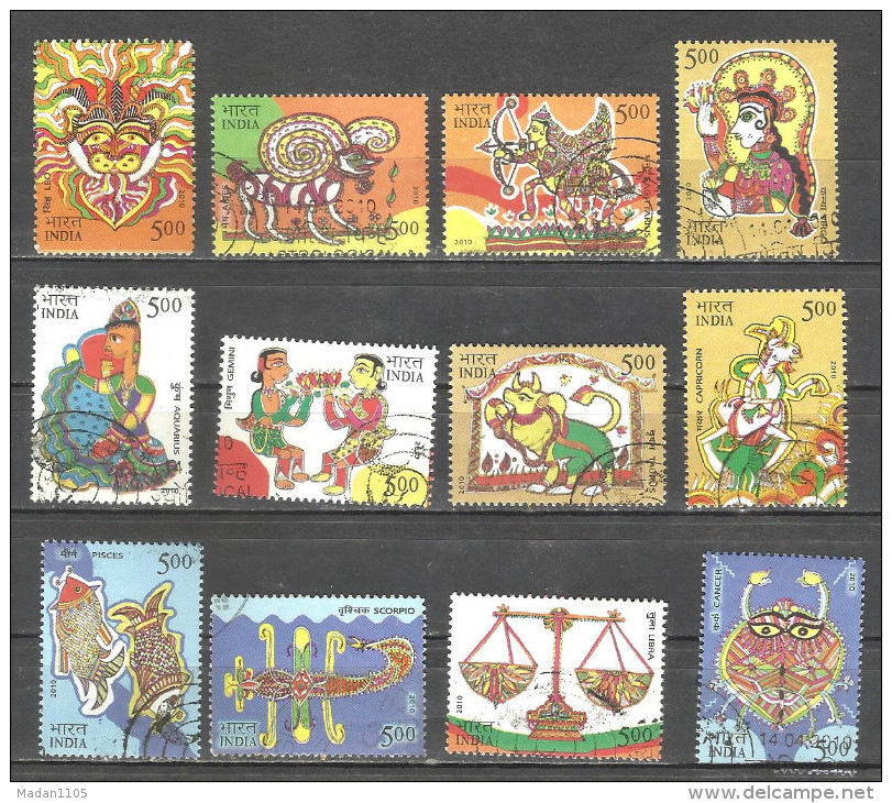 INDIA, 2010, USED STAMPS. COMPLETE YEAR PACK,4 SCANS, LOT OF 91 FINE USED STAMPS,  (o). - Usati