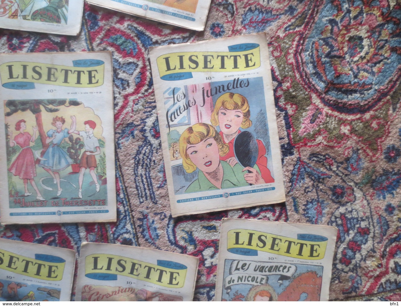 LISETTE - 47 NUMEROS ANNEE 1950- N° 1 à 15- N° 18  N° 20 à 24 - N° 27 à 30-N° 32 à 53 VOIR PHOTOS