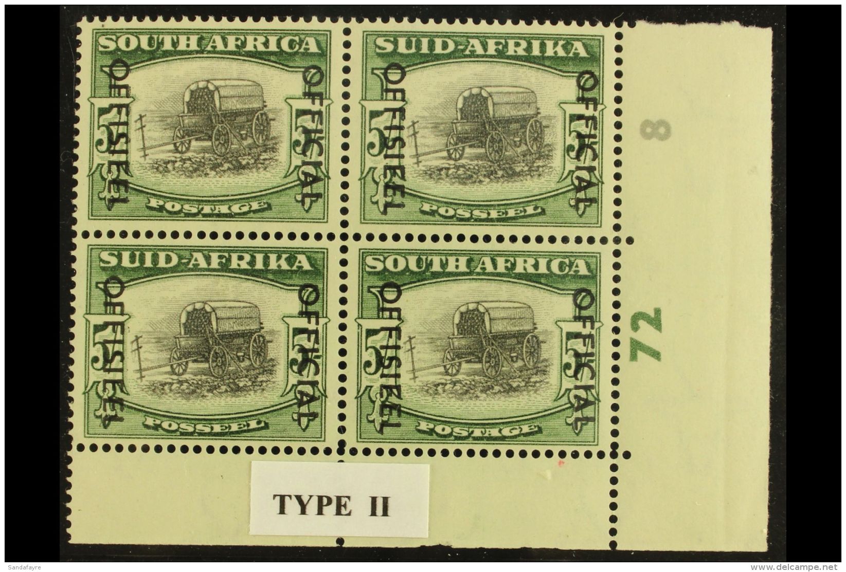 OFFICIAL 1950-4 5s Black &amp; Deep Yellow-green, On SG 122a, Cylinder 72 8, SG O50a, Never Hinged Mint, Light... - Non Classés