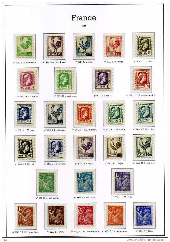 ENSEMBLE DE TIMBRES DE 1938 à 1959. NEUFS SANS CHARNIERES.