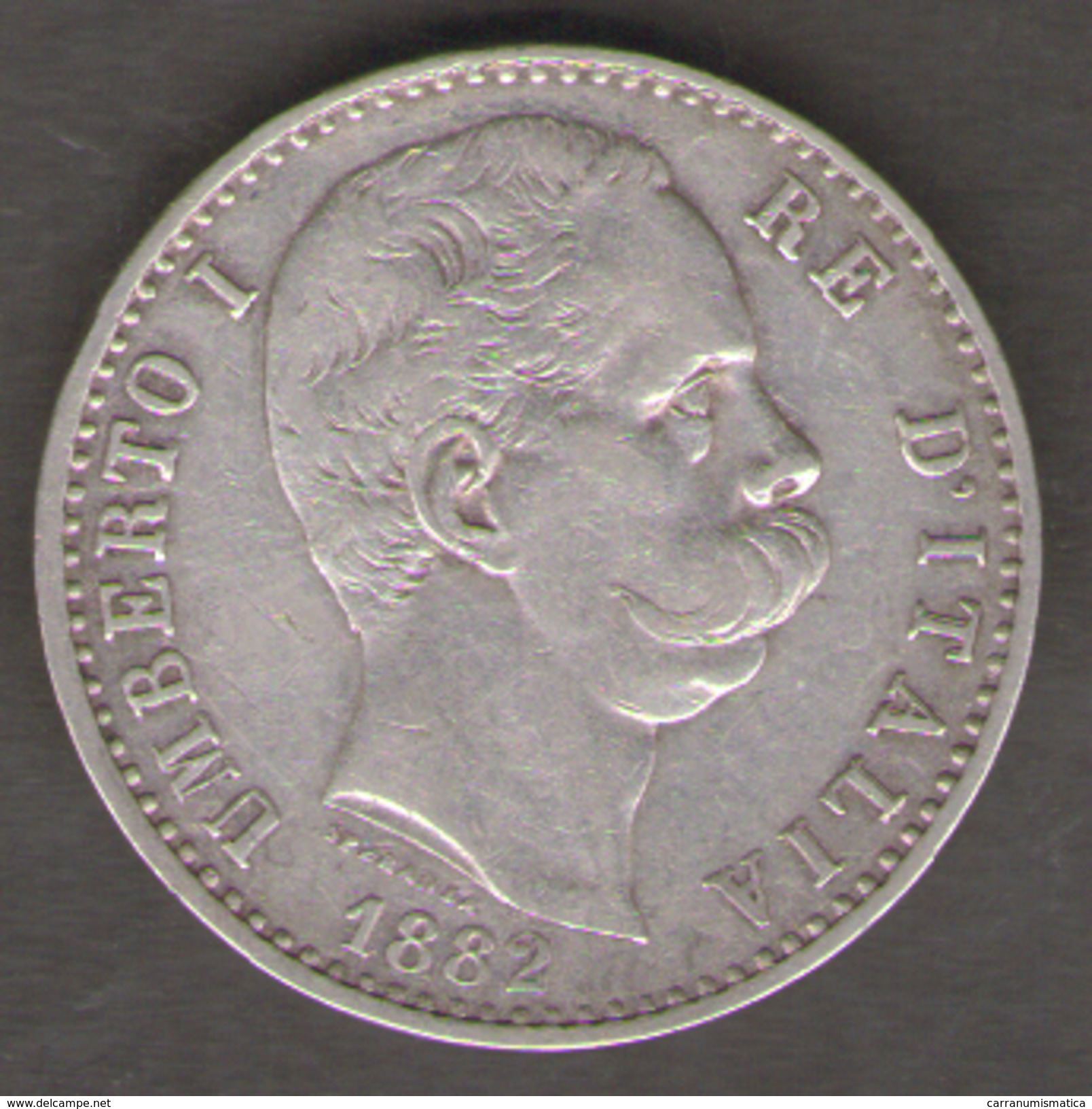 ITALIA 2 LIRE 1882 UMBERTO I AG SILVER - 1878-1900 : Umberto I.