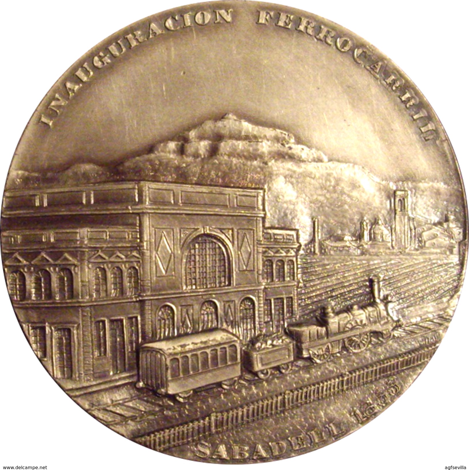 ESPAÑA. MEDALLA DE LA CONVERSION EN LÍNEA SUBTERRANEA DEL FERROCARRIL EN SABADELL. 1.973. ESPAGNE. SPAIN MEDAL - Professionali/Di Società