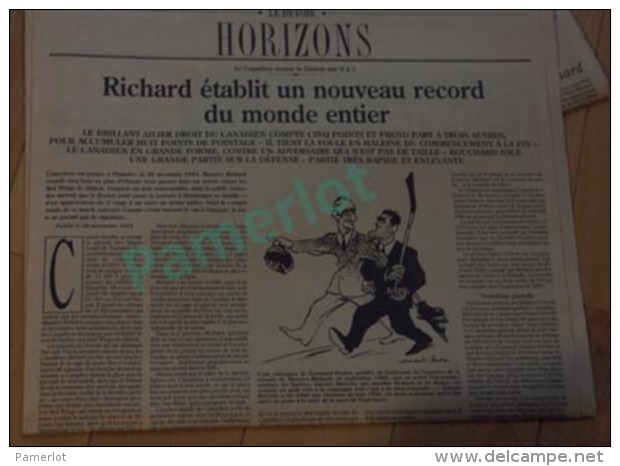 Le Devoir  - 1 Ere Pages Maurice Richard Dans Sa Tombe - Poru Le 31 Mai 2000, Hockey - Autres & Non Classés