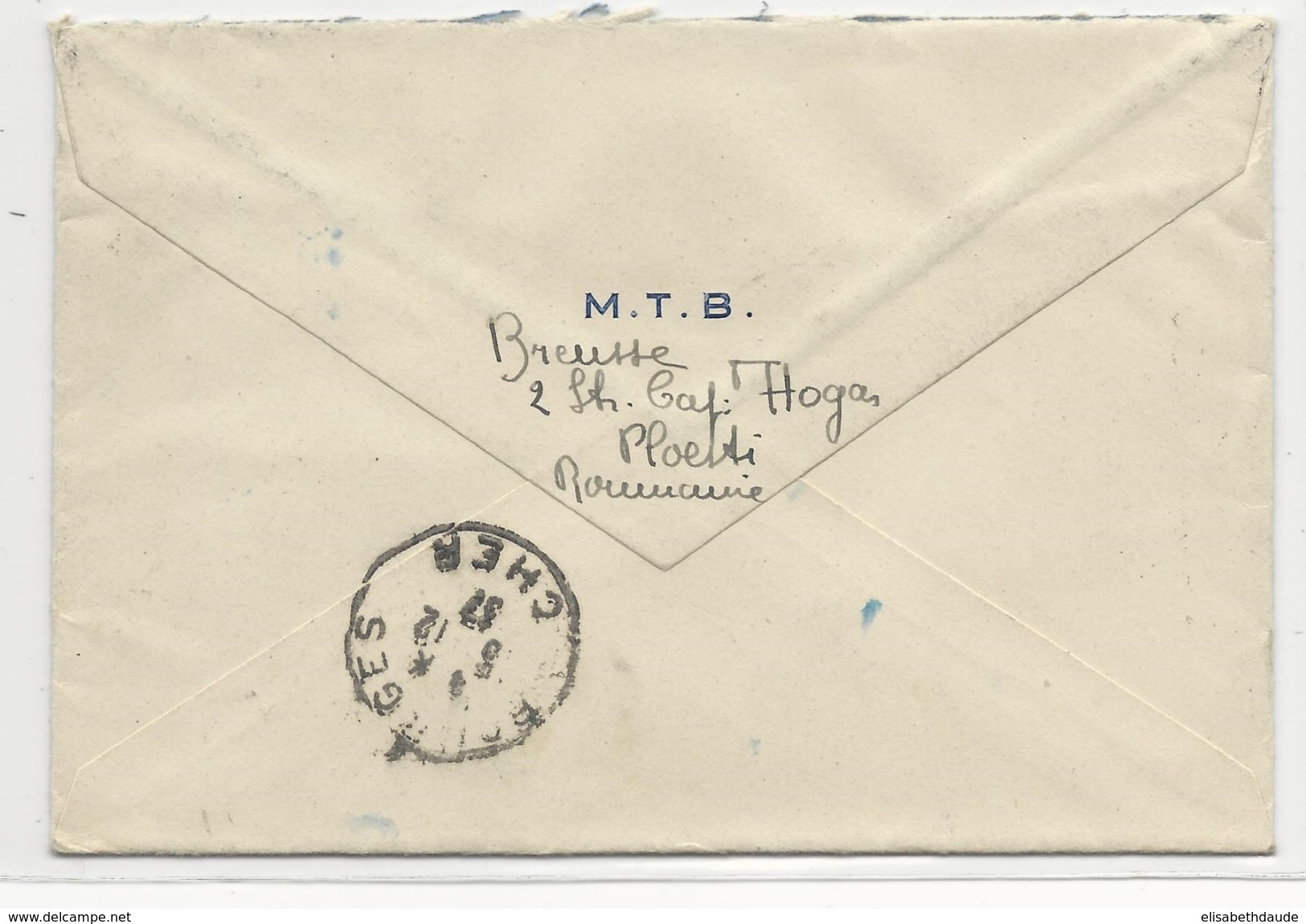 ROUMANIE - 1938 - ENVELOPPE RECOMMANDEE De PLOESTI Pour BOURGES (FRANCE) - - Briefe U. Dokumente