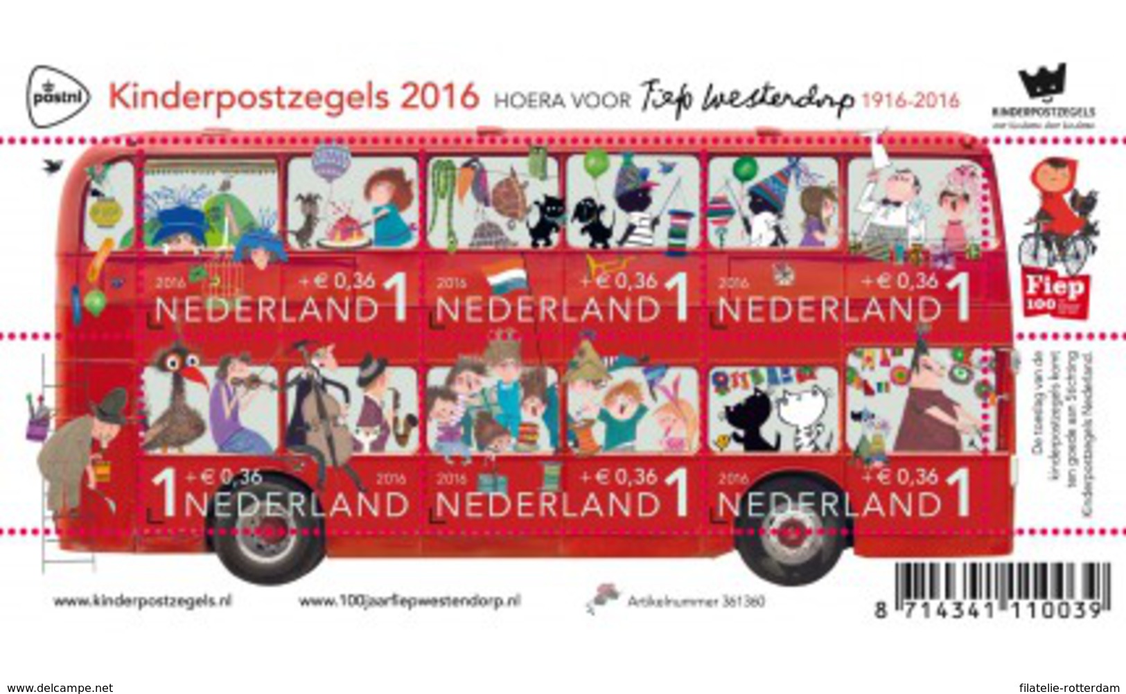 Nederland / The Netherlands - Postfris / MNH - Sheet Kinderpostzegels 2016 NEW!! - Unused Stamps