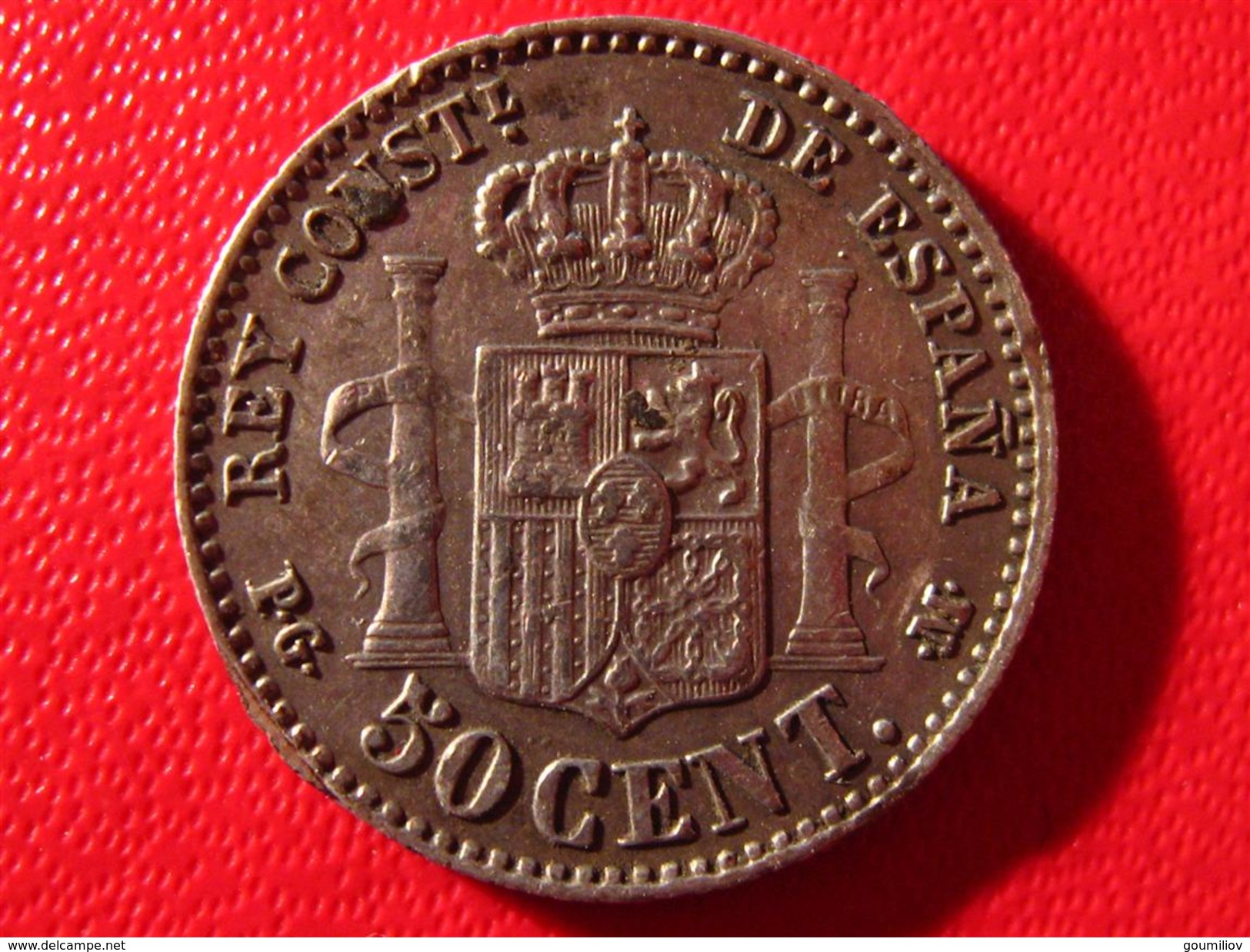 Espagne - 50 Centimos 1892 - Variété 82 3724 - Münzen Der Provinzen
