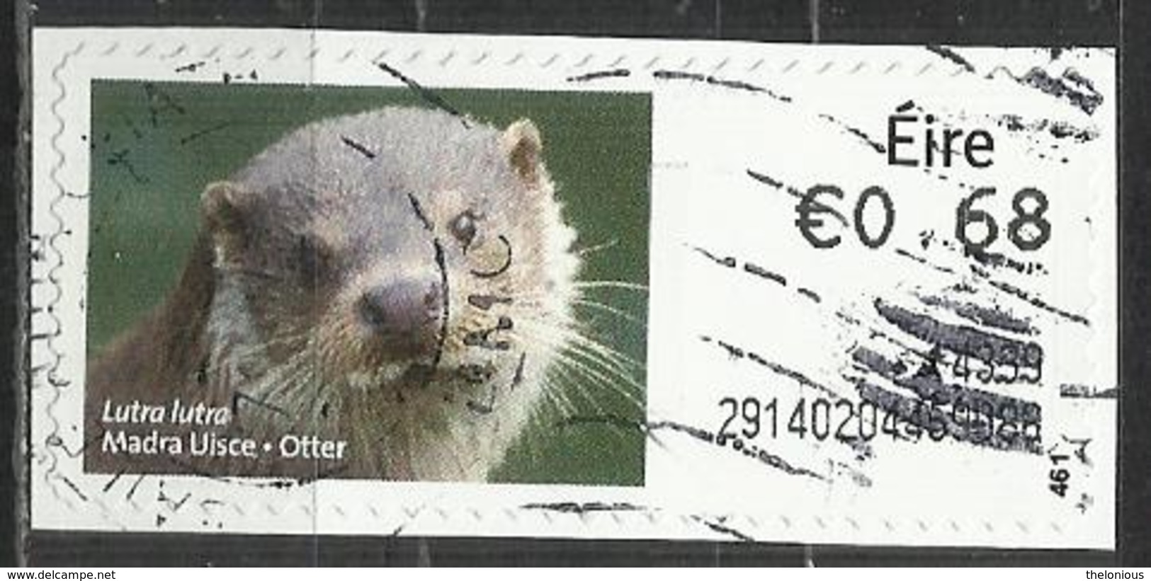 # Irlanda 2014 - Otter (Lutra Lutra) Animali (Fauna) | Lontre - (su Frammento) - Affrancature Meccaniche/Frama