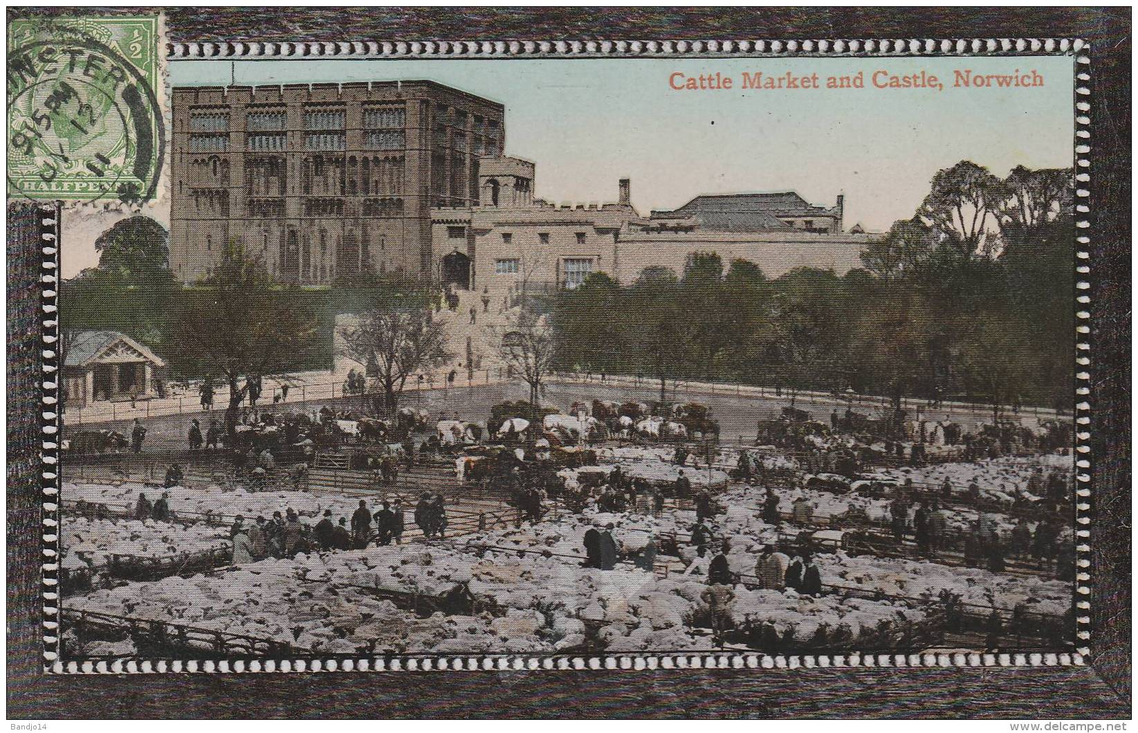 Norwich - Cattle Market And Castle - Scan Recto-verso - Norwich