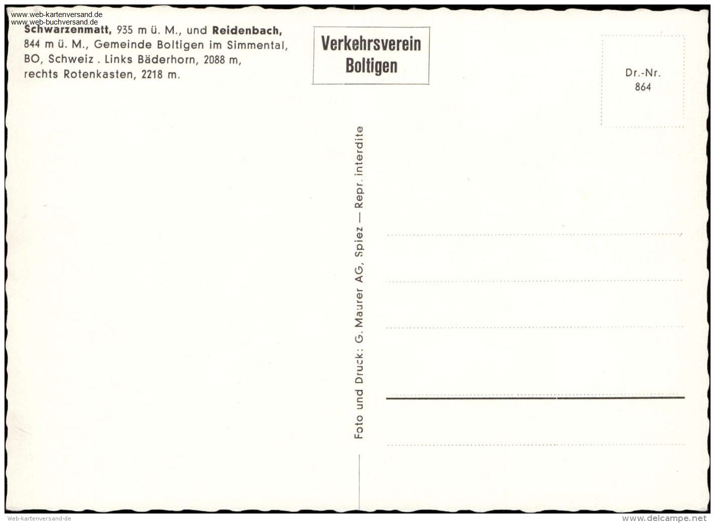 Schwarzenmatt Und Reidenbach, Boltigen - Boltigen