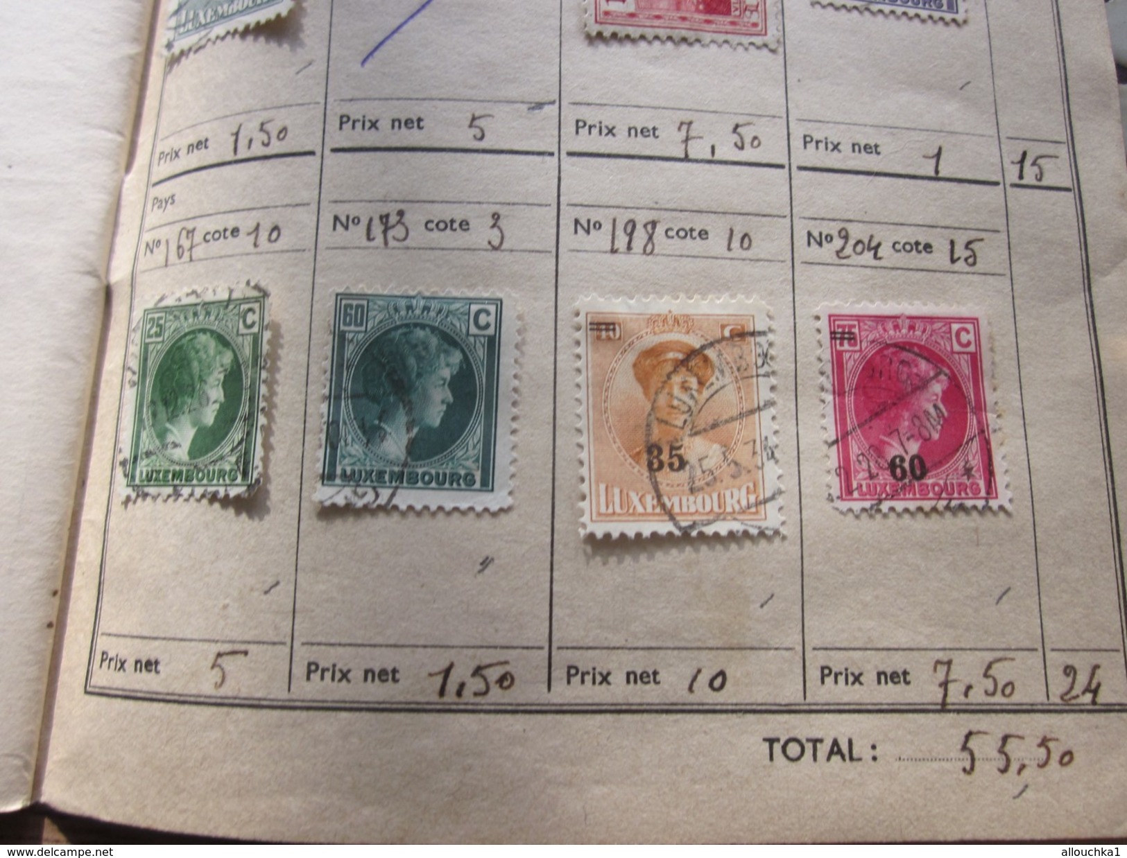 19 Timbres > Europe > Luxembourg > Collections Faire Défiler Scanns Cotes En Francs Cotation De1980 - Verzamelingen