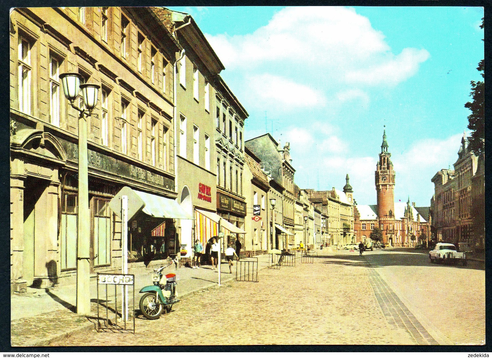 8868 - Alte Ansichtskarte - Dahme - Wilhelm Pieck Straße - Gel 1976 Motorrad Mopet - Dahme