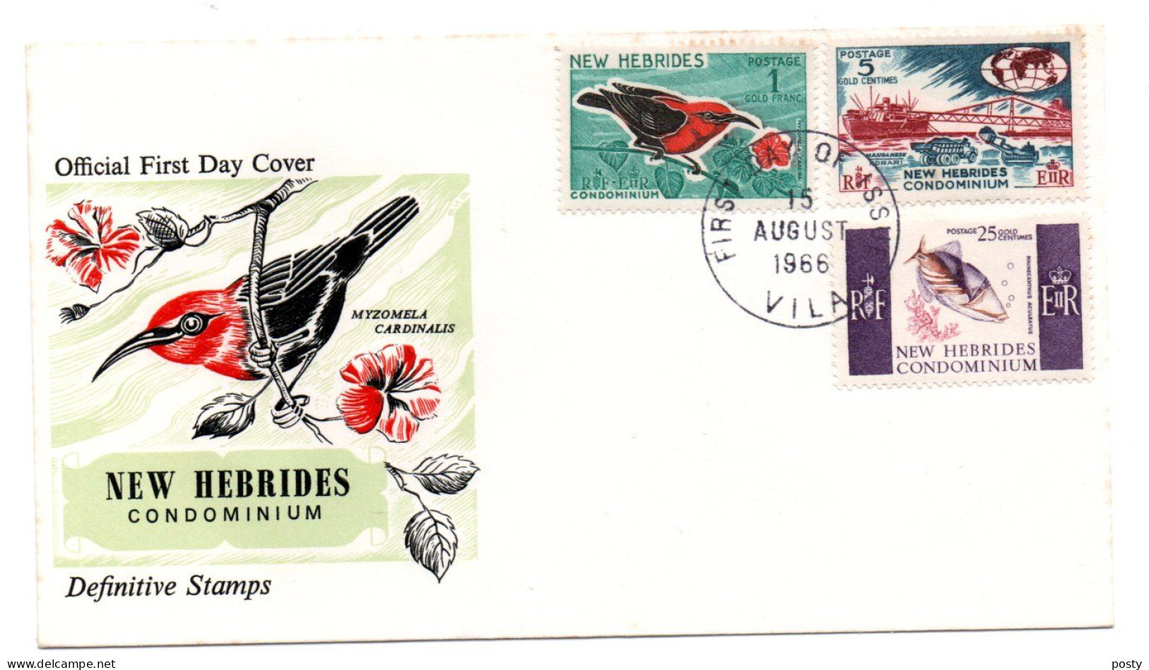 NEW-HEBRIDES - NOUVELLES HEBRIDES - ENVELOPPE 1er JOUR - FDC - DEFINITIVES STAMPS - 1966 - - FDC