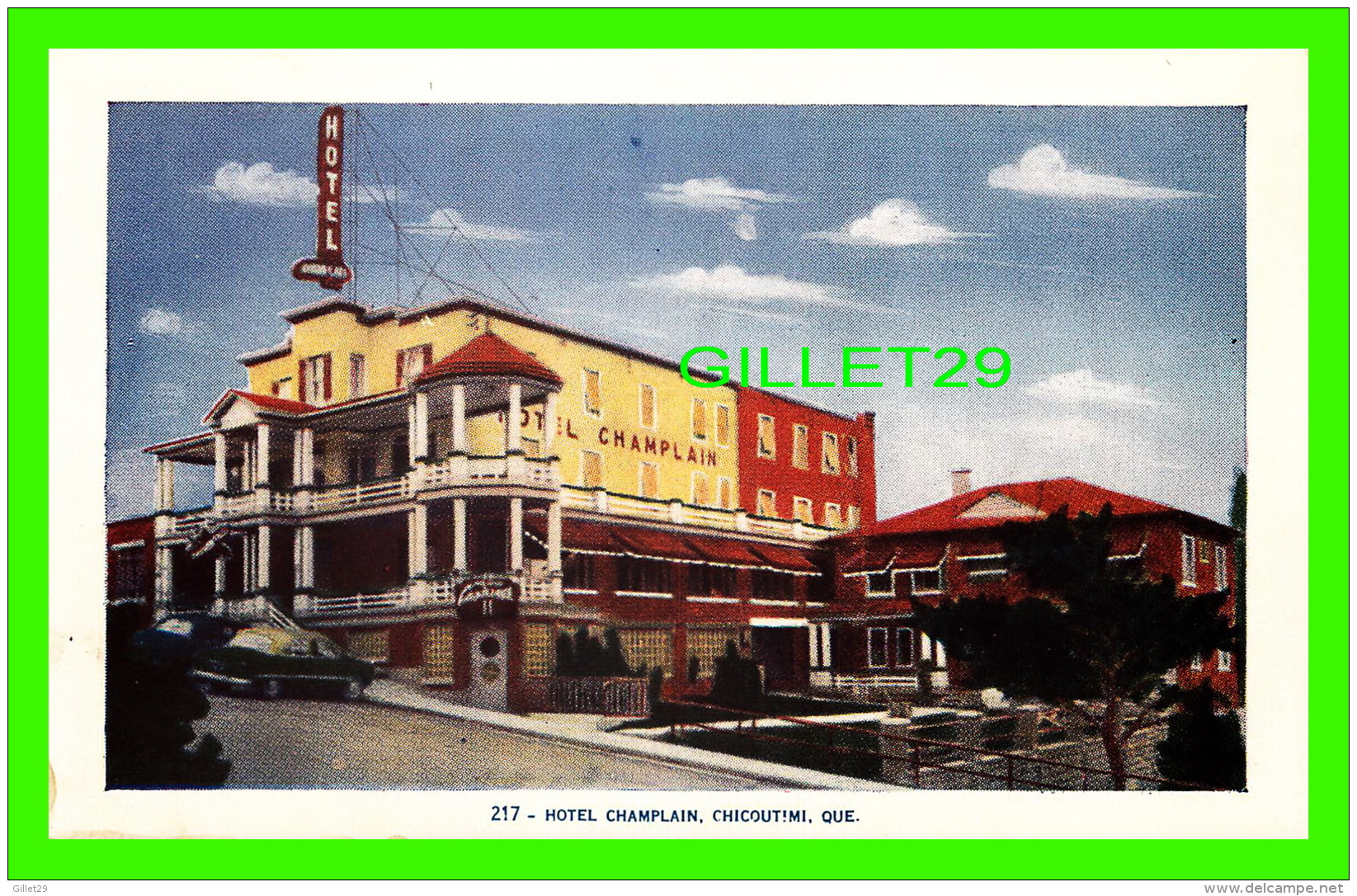 CHICOUTIMI, QUÉBEC - HOTEL CHAMPLAIN - ANIMÉE VIEILLE VOITURES - LORENZO AUDET ENR. ÉDITEUR - - Chicoutimi