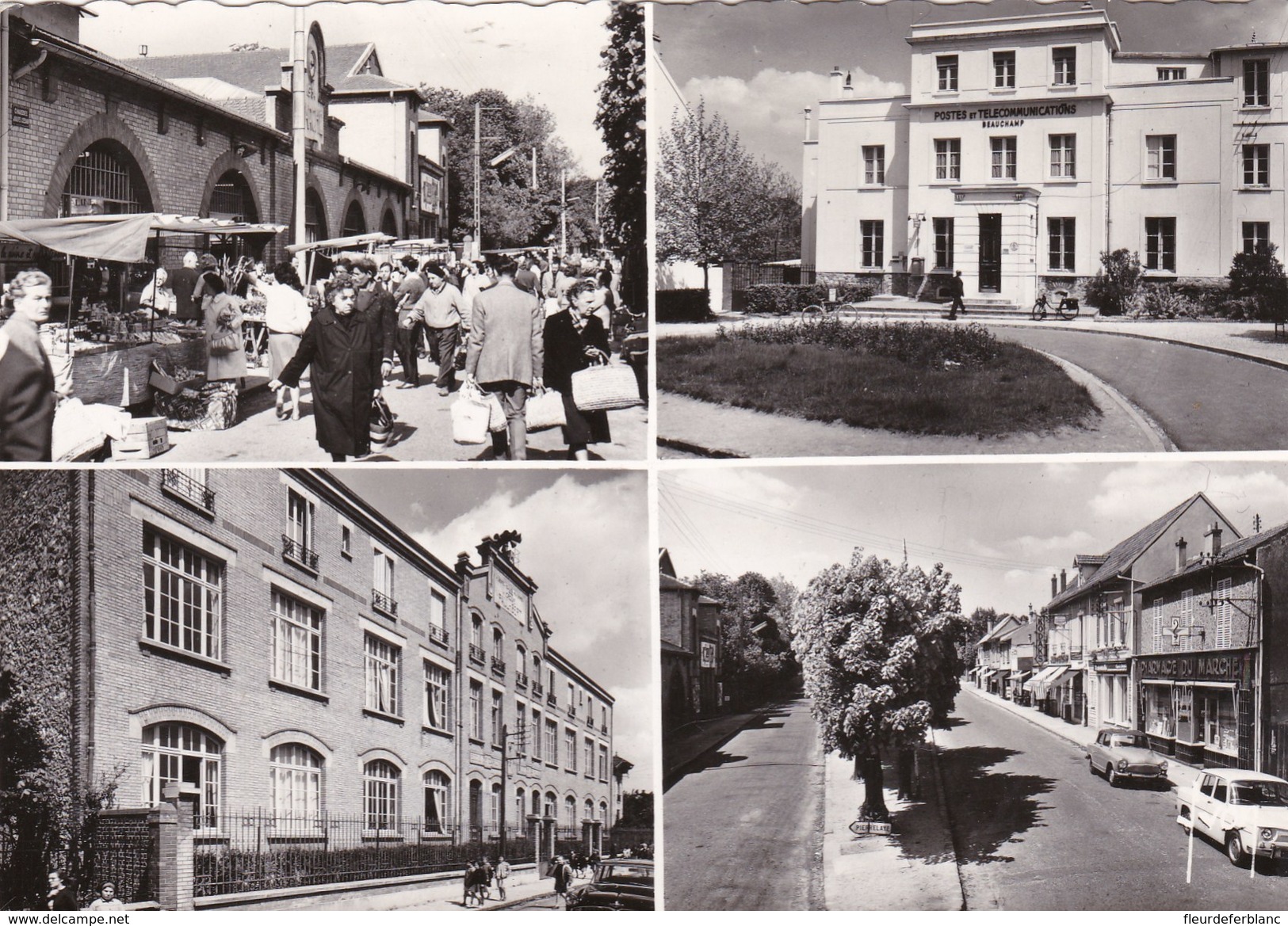 BEAUCHAMP (95) - CPSM  - Multivues : La Marché, Groupe Scolaire Paul Bert, Pharmacie, Poste, Ecole - Beauchamp