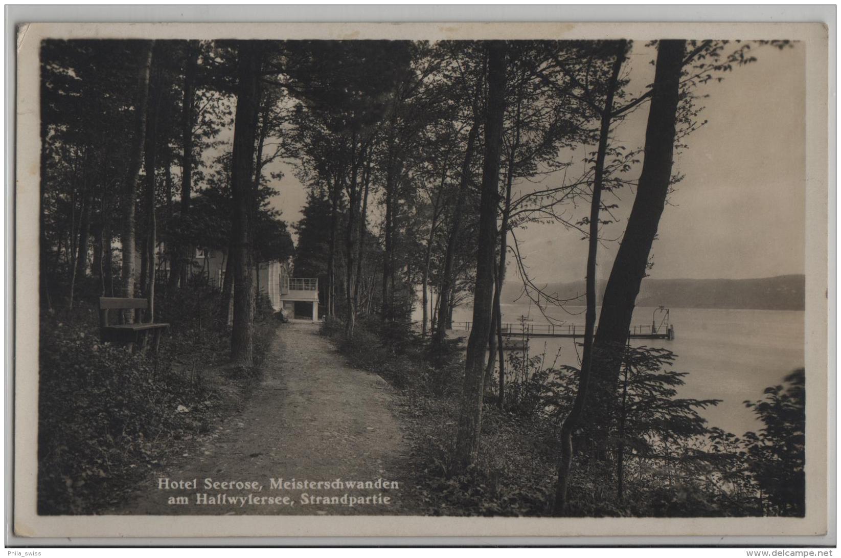 Hotel Seerose Meisterschwanden Und Hallwilersee, Strandpartie - Photo: J. Gaberell No. 13548 - Meisterschwanden