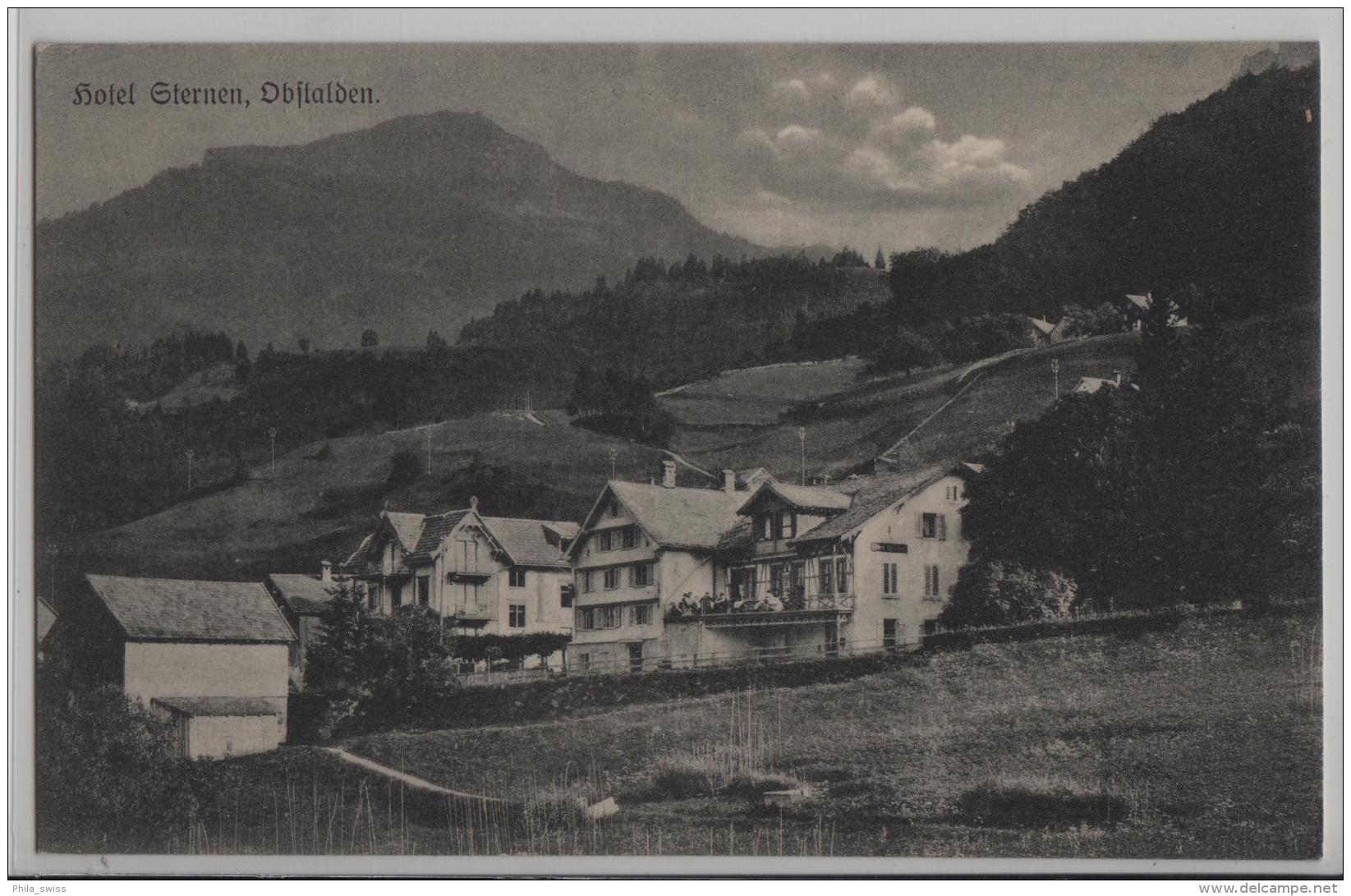 Hotel Sternen, Obstalden - Animee Belebt - Photo: Chr. Tischhauser No. 1037 - Obstalden