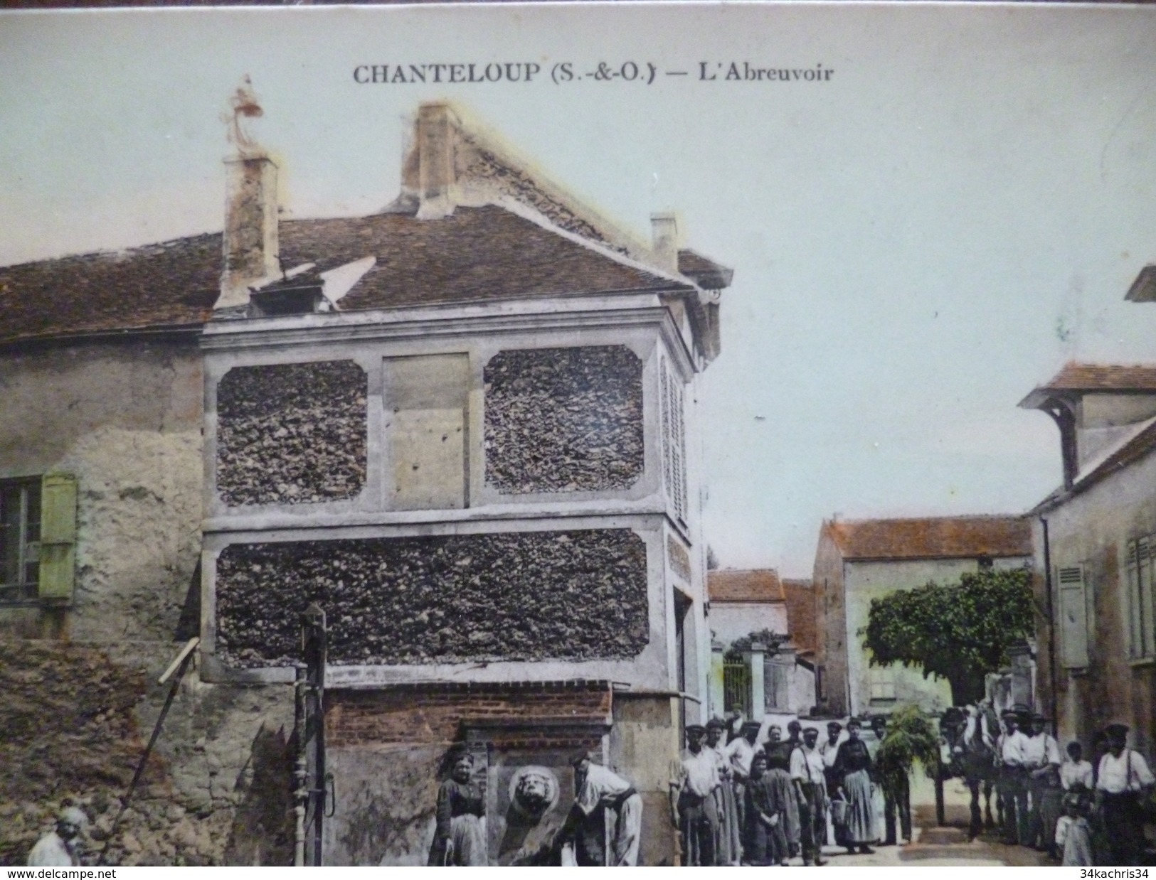 CPA 78 Yvelines Chanteloup L'abreuvoir Animée Colorisée - Chanteloup Les Vignes