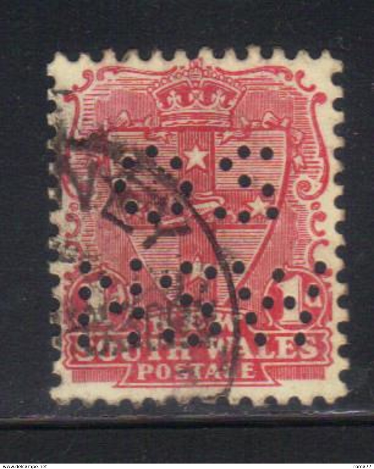Y34 - NEW SOUTH WALES , 1 Pence Punctured Perfin OS NSW Usato - Gebraucht