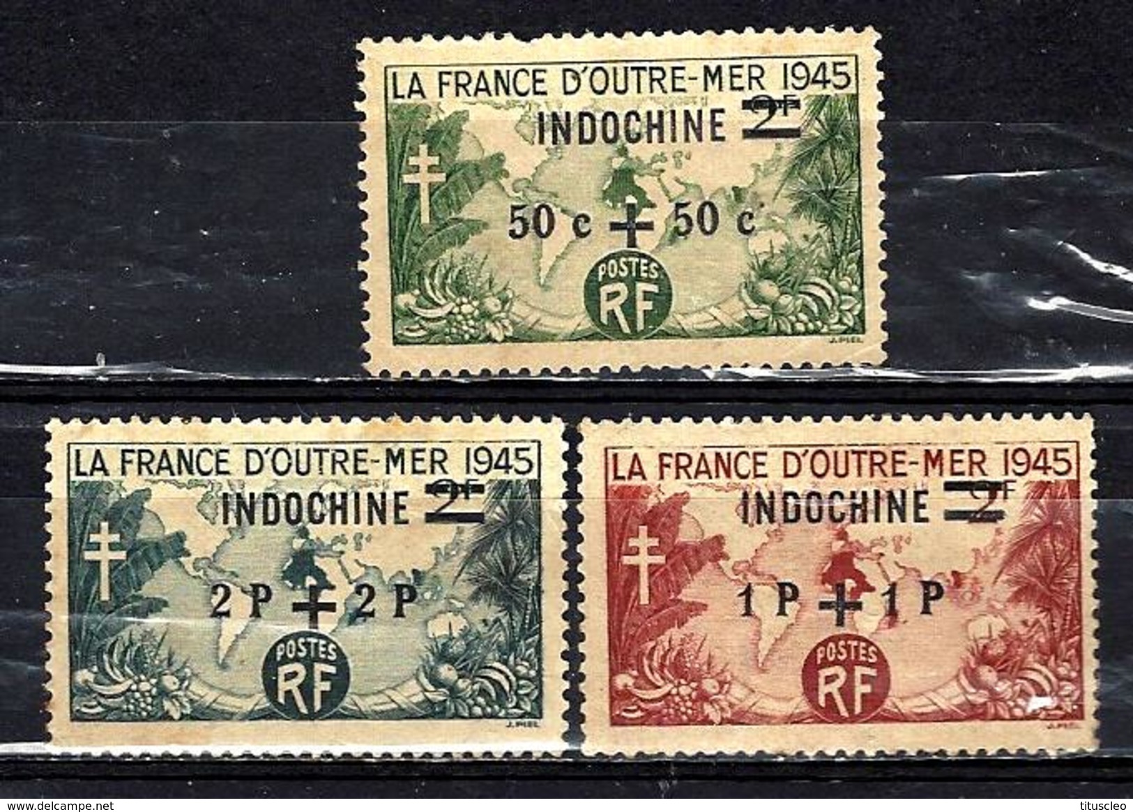 INDOCHINE 296/298*  Type France Outremer Surchargé Indochine - Unused Stamps