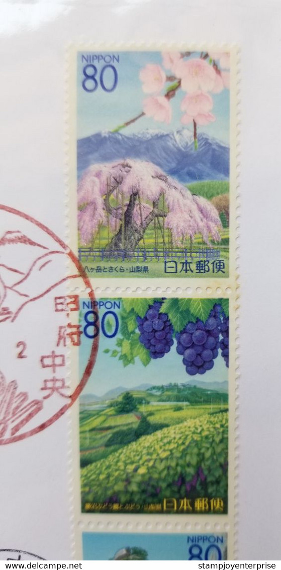 Japan The Scenery In Yamanashi 2007 Flower Mountain Fruits Flora Grape (stamp FDC) *see Scan - Covers & Documents