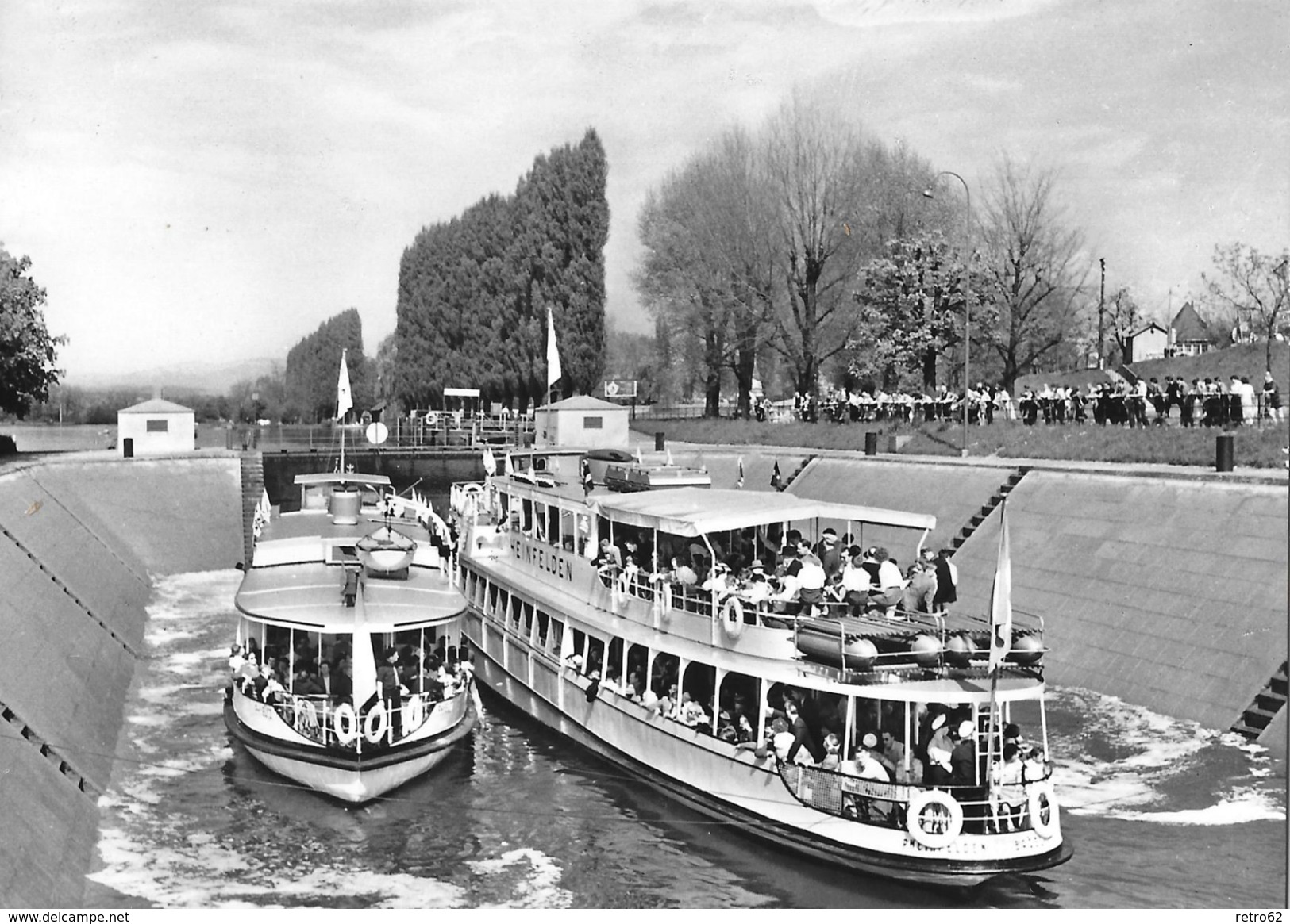 AUGST &rarr; Personenboote Rheinfelden Und Rhyblitz In Der Schleuse Anno 1961 - Augst