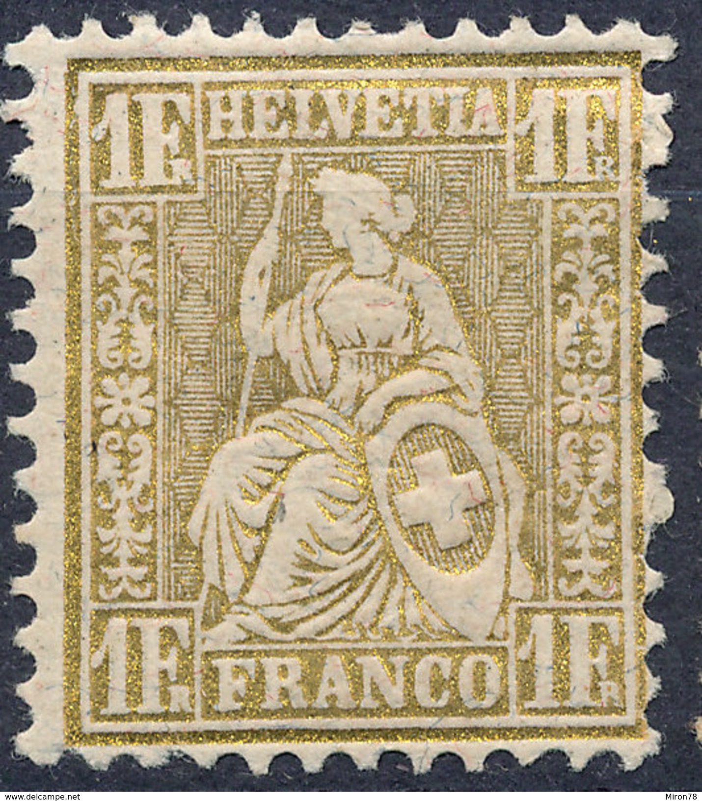 Stamp Switzerland 1862-1881  1fr Mint Lot#88 - Ungebraucht