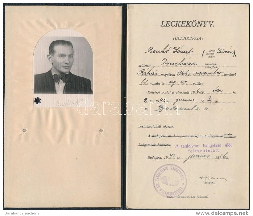 1942 Postatiszti Tanfolyam Leckek&ouml;nyve - Non Classés