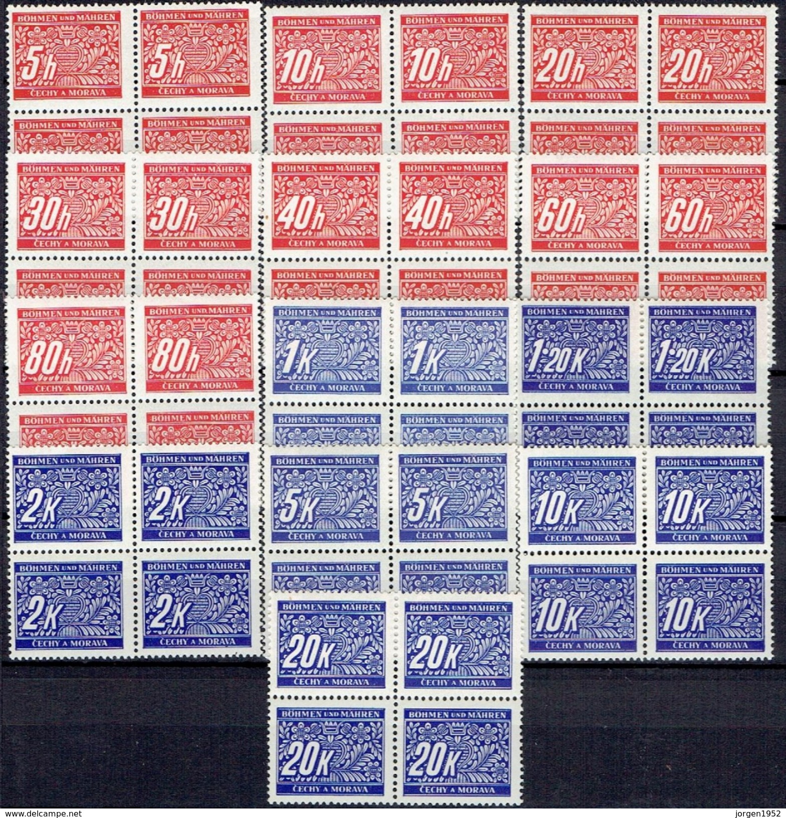 BOHEMIA & MORAVIA # POSTAGE DUE  FROM 1939-40 - Unused Stamps